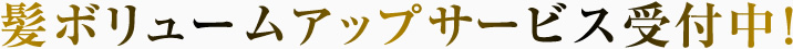 髪ボリュームアップサービス受付中！